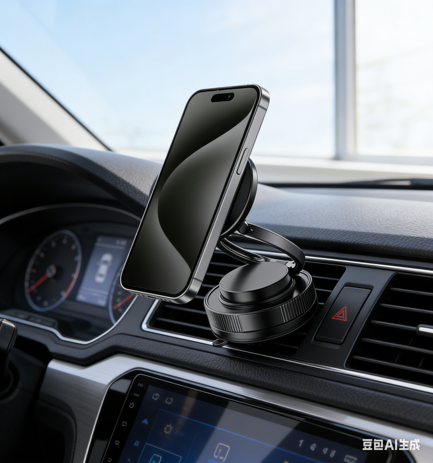 360° Black Magnetic Phone Holder