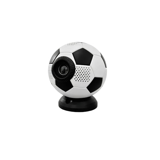 Soccer ball-shaped camera on a white background Projector