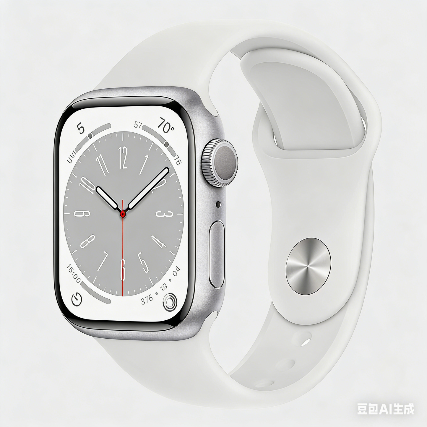 YT001 Apple-Style Smart Watch, White Band, IP67 Waterproof Fitness Smartwatch
