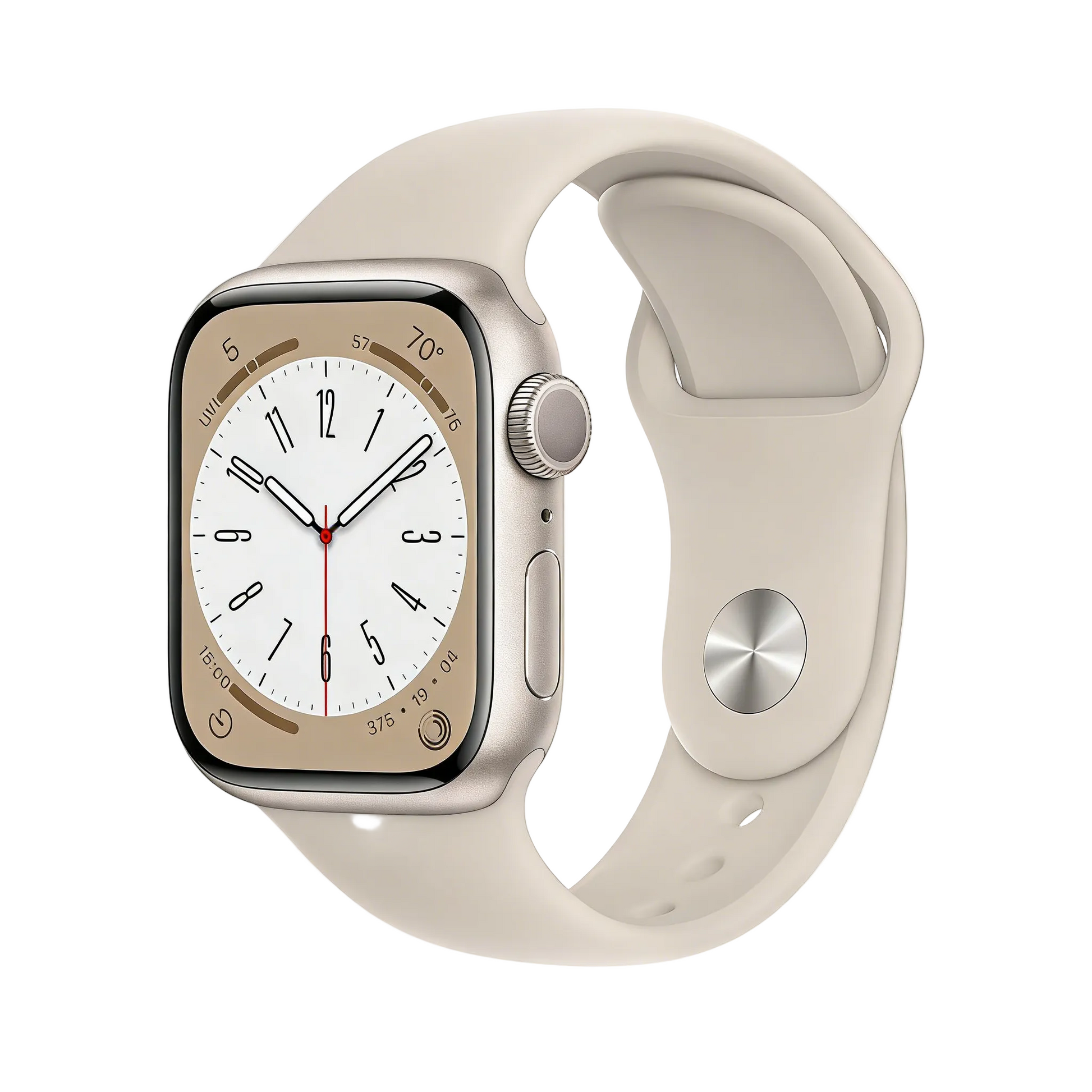 YT001 Apple Smart Watch, Starlight Beige Case with Sand Silicone Band, Fitness Tracker with Heart Rate Monitor