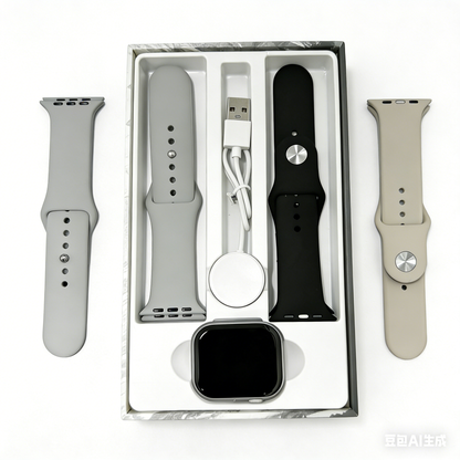 YT001 Apple-Style Smart Watch Complete Package, Extra Silicone Bands & Charging Cable Included