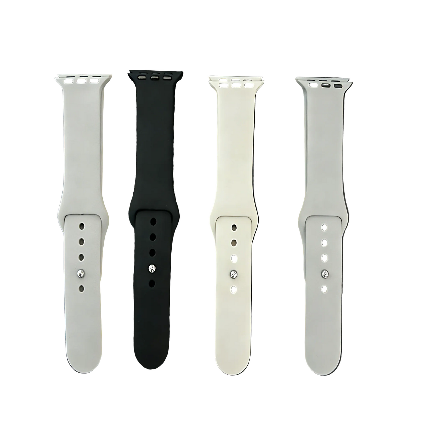 YT002 Mini Apple Smart Watch Replacement Silicone Bands, Multi-Color Options: Black, White, Grey, Light Grey