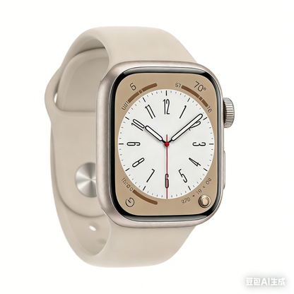 YT002 Mini Apple Smart Watch, Starlight Beige Case with Sand Silicone Band, Fitness Tracker with Heart Rate Monitor